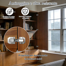 Carica l'immagine nel visualizzatore di Gallery, 8 pezzi Cerniera per Mobili a Molla a Chiusura Automatica per Armadio Porta Ante Mobili Battuta Esterna Morbido Paracolp
