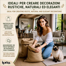 Carica l'immagine nel visualizzatore di Gallery, IPEA Sacchi in Juta di Grandi Dimensioni – 80 x 50 cm – 5 PEZZI – Sacco in Tessuto Vera Iuta per Fai da Te, Arredamento,