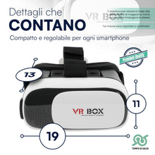Carica l'immagine nel visualizzatore di Gallery, TEMPO DI SALDI Visore Realtà Virtuale 3D compatibile IOS e Android, Visore VR Smartphone da 4.7 a 6 pollici, Occhiali VR