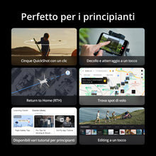Carica l&#39;immagine nel visualizzatore di Gallery, DJI Mini 3 – Mini drone con fotocamera leggero e pieghevole con video in 4K HDR, autonomia di 38 minuti, Riprese verticali native e funzioni intelligenti, C0