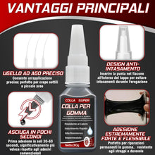 Carica l'immagine nel visualizzatore di Gallery, Colla di Gomma Extra Forte 30g, Adesivo Impermeabile ad Alta Resistenza per Pneumatici, Scarpe, Stivali, Cinture e Ripar
