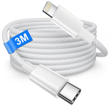 Carica l'immagine nel visualizzatore di Gallery, Cavo USB C Lightning 3M[Certificato Apple MFi], Cavo iPhone per iPhone 14 13 12 11 Pro Max/Mini/XS/XR/8/iPad, Nylon USB 