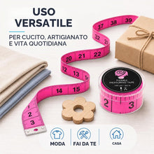 Carica l'immagine nel visualizzatore di Gallery, Metro a nastro 2 in 1 cm + INCH metro da sarto 150 cm in scatola (150 cm rosa)