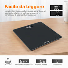 Carica l'immagine nel visualizzatore di Gallery, GRIFEMA GA2001-1 Bilancia Bagno 150 kg 26x26 cm LCD Nero