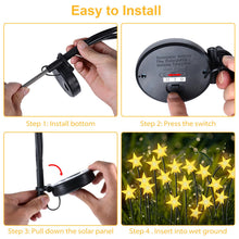Carica l'immagine nel visualizzatore di Gallery, Luci Solari Esterno, 4 Pezzi 32LED Luci di Natale Esterno Stella Lucciole Luci Solari da Giardino, Decorazioni di Natale Esterno Impermeabili, Decorazioni per Giardino Festa Natale Cortile