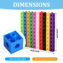 Carica l&#39;immagine nel visualizzatore di Gallery, Cubi ad incastro matematici, 100 blocchi numerici per calcolo, giocattolo educativo per scuola primaria, blocchi di costruzione per sviluppare abilità matematiche, casa dei cubi per bambini