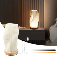 Carica l'immagine nel visualizzatore di Gallery, Lampada da Comodino Camera da Letto, Lampade Comodino Moderne, Lampada Dimmerabile con Paralume in PLA, Base in Legno, L