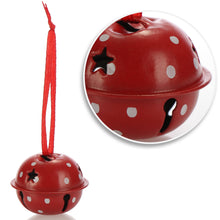 Carica l'immagine nel visualizzatore di Gallery, com-four® 12 decorazioni natalizie da appendere 4 cm Ø - campanelle in metallo da appendere - campanelle decorative in latta come pendenti per finestre, porte e alberi di Natale (verde bianco rosso)