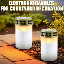 Carica l'immagine nel visualizzatore di Gallery, 6 candele a LED per tomba, 7 x 12,3 cm, impermeabili, a LED, per esterni (bianco)