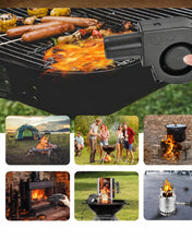 Carica l'immagine nel visualizzatore di Gallery, Ventilatore radiale regolabile 12 V con uscita d'aria: ventilatore a turbina 220 V, ventola per campeggio, barbecue, ven