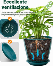 Carica l'immagine nel visualizzatore di Gallery, KAHEIGN 7 Pezzi Vasi per Piante in Plastica, 17,6/16,5/15/13,9/12,7/11,4/10CM Motivo Ondulato Vaso per Fiori Più Spesso 