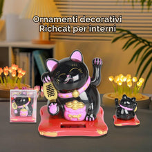 Carica l'immagine nel visualizzatore di Gallery, Maneki Neko Fortune Cat - Gatto felino Alimentato Solare Mini Gatti Ricchezza Accogliente Gatto tirato con Braccio ondeg