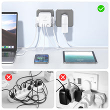 Carica l'immagine nel visualizzatore di Gallery, Ciabatta Elettrica Multipresa con 4 Prese Universali 10/16A ITA e Schuko, Ciabatta Multipresa con 2 USB A+2 USB C,Presa 