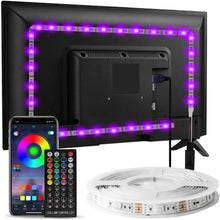 Carica l'immagine nel visualizzatore di Gallery, Enteenly Striscia LED TV 3 m, Striscia luminosa LED Retroilluminazione TV 40-65in, 5050 RGB USB con Telecomando Multicolore FAI DA TE Ritmo Musicale Striscia LED Controllato da APP per HDTV Monitor