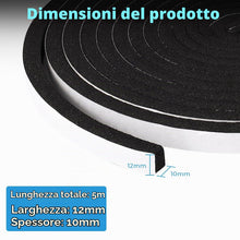 Carica l'immagine nel visualizzatore di Gallery, Nastro autoadesivo in schiuma, guarnizione in gomma per porte e finestre, resistente alle intemperie, anti-collisione, i