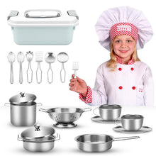 Carica l'immagine nel visualizzatore di Gallery, Auauraintt 17 Pezzi Accessori da Cucina Per Bambini, Set Cucina Bambini