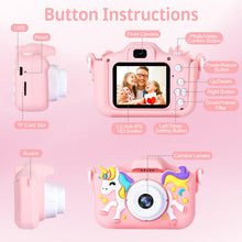 Carica l'immagine nel visualizzatore di Gallery, BNEHHOV Macchina Fotografica Bambini 2.0 Pollici Schermo Ricaricabile Fotocamera 1080P Digitale per Bambina Videocamera per Ragazze Ragazzi Regalo di Natale &amp; Compleanno Scheda 32GB (A)