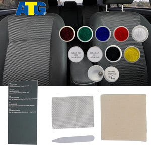 ATG Kit riparazione sedili auto in tessuto - Rivestimento tappezzeria Auto - Colla per tessuti auto - Toppe per sedili auto - Per tutta la tappezzeria – 13 pezzi (Confezione Assortita)