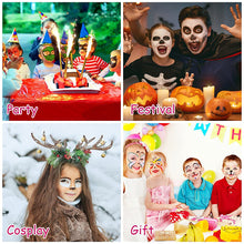 Carica l'immagine nel visualizzatore di Gallery, ACWOO Body Painting, 28 Colori Face Painting, Kit Pittura Pancia Face Painting Trucchi, Coloranti Naturale e Sicuro, Fes
