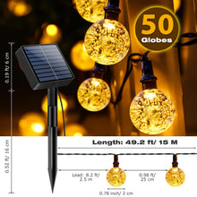 Carica l'immagine nel visualizzatore di Gallery, litogo Luci Solari da Giardino, 15M 50 LED 8 Modalità Catena Luminosa Esterno Solare, Impermeabile Lucine da Esterno Sol