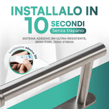 Carica l'immagine nel visualizzatore di Gallery, - Porta Carta Igienica Adesivo Moderno Senza Fori, Installazione Rapida, Grigio e Nero