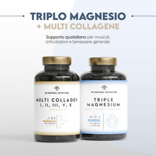 Carica l'immagine nel visualizzatore di Gallery, Triple Magnesio 2640 mg, Bisglicinato + Citrato + Malato, 180 Compresse