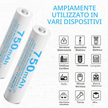 Carica l'immagine nel visualizzatore di Gallery, Batteria AAA HR03 di Ricambio Compatible con Telefoni Cordless Gigaset 750Mah (4)