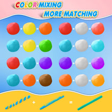 Carica l'immagine nel visualizzatore di Gallery, Argilla da Modellare – 24 Colori Pasta Modellabile Magica Essiccante All'aria per Bambini, Regalo per Ragazzi e Ragazze Dai 3 ai 12 Anni