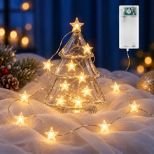 Carica l'immagine nel visualizzatore di Gallery, Liyade Catena Luminosa Stelle 1 m 20 LED, Timer 6H/18H, Batterie