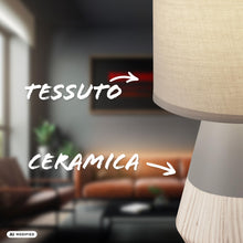 Carica l'immagine nel visualizzatore di Gallery, BRILONER - Lampada Da Tavolo Piede In Ceramica Grigio Effetto Legno 18x34cm