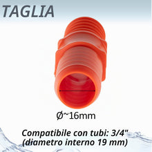 Carica l'immagine nel visualizzatore di Gallery, AERZETIX - Set di 4 Raccordi Giunzione in Plastica per Tubi da Giardino 3/4" con Diametro Interno ∅19 mm | Connettore pe