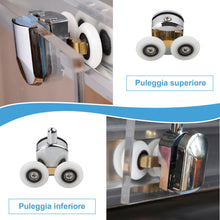 Carica l'immagine nel visualizzatore di Gallery, 4 Set Rulli per Porta Doccia Ø25 mm, Rotelle per Box Doccia in Vetro 4–6 mm, Cuscinetti Silenziosi e Resistenti, Kit per