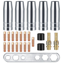 Carica l'immagine nel visualizzatore di Gallery, 25 Pezzi Parti Usurate, Accessori per Saldatrice a Gas di Protezione per Saldatura AK-15/MB-15, 5 ugelli per gas, 15 uge