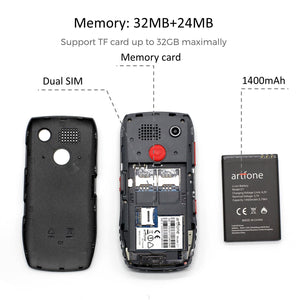 artfone Telefono Cellulare per Anziani, C1 Senior,Tasti Grandi,Volume alto,Funzione SOS,Chiamata Rapida,1800mAh Batteria di grande capacità,Dual SIM GSM Nero