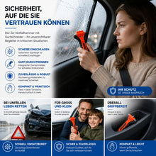Carica l'immagine nel visualizzatore di Gallery, 2x Martello d’Emergenza Auto con Tagliacinture – Set Sicurezza per Veicoli – Nothammer Universale per Auto, Camion e Fur