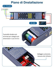 Carica l'immagine nel visualizzatore di Gallery, Alimentatore LED 24V 60W 2,5A Trasformatore 220 24V DC