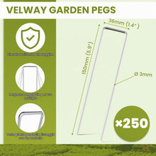 Carica l'immagine nel visualizzatore di Gallery, Velway Set di 50 Picchetti per Telo Pacciamatura - 150x36mm Ø 3 mm Antiruggine Picchetti da Giardino - Fissaggio per Tes