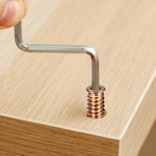 Carica l'immagine nel visualizzatore di Gallery, Dadi filettati per il fissaggio del legno, 155 inserti M4-M8, dadi esagonali per mobili in legno (zinco color)