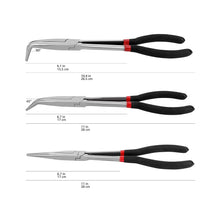 Carica l'immagine nel visualizzatore di Gallery, Amazon Basics Set di pinze a lunga portata – nero, 3 pezzi