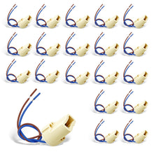 Carica l'immagine nel visualizzatore di Gallery, 20 pezzi portalampada G9 in ceramica – Preassemblati con cavo Teflon da 15 cm – Compatibili con lampadine LED e alogene
