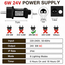 Carica l'immagine nel visualizzatore di Gallery, Yowin Trasformatore Luci di Natale 24V 6W AC Alimentatore