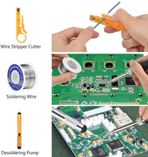 Carica l'immagine nel visualizzatore di Gallery, Saldatore a Stagno Kit 80W Professionale con LCD, Interruttore ON/OFF,Temperatura Regolabile 180-520°C, Kit Completo 13 