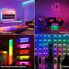 Carica l'immagine nel visualizzatore di Gallery, 2 Pezzi Luci LED RGB 10W,RGB LED Lightbar Interruttore e 1.8M Cavo,16 Milioni di Colori,48 LEDs,Regolabile Lampada Ambie