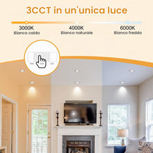 Carica l'immagine nel visualizzatore di Gallery, 3CCT Faretti LED da Incasso per Cartongesso 230V Dimmerabile 68mm 5.5W IP44 Faretto Incasso Ultra Piatti Faretti LED Sof