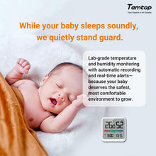 Carica l'immagine nel visualizzatore di Gallery, Temtop Termoigrometro Interno, Misuratore Preciso di Temperatura e Umidità con Visualizzazione di Data e Ora, ±1°C ±5% U