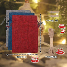 Carica l&#39;immagine nel visualizzatore di Gallery, Calendario Avvento fai da te - 2024 Calendario dell&#39; Avvento Vuoto da Riempire,18 x 13 cm Sacchetti Calendario Avvento da Riempire per Bambini Donna Uomo,24 Natale Bustine Calendario Avvento fai da te