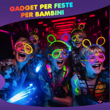 Carica l'immagine nel visualizzatore di Gallery, Ziitty Braccialetti Luminosi Fluorescenti , 7 colori Fluo Party Kit Bambini Adulti Starlight 100 Glow Sticks e Connettori per Bracciali Occhiali Gadget per Comleanno Feste Carnevale Capodanno Pasqua