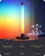 Carica l'immagine nel visualizzatore di Gallery, EDISHINE Lampada da Tavolo LED, RGB &amp; Bianco Caldo, Sync Musicale, Nera
