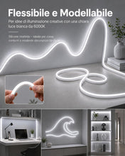 Carica l'immagine nel visualizzatore di Gallery, Meevt Striscia LED Neon 5M, 12V Bianco Fredda 6000K (Senza Alimentatore)