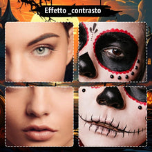 Carica l'immagine nel visualizzatore di Gallery, Trucchi Halloween, 150g Trucco Bianca Nero Rosso, Pittura per Viso e Corpo, Joker Vampiro Cosplay Scheletro Trucco Effet